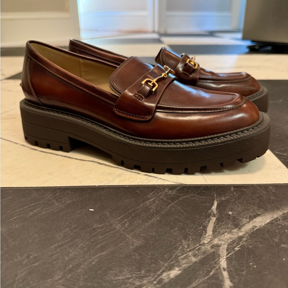 Sam Edelman Laurs Spiced Brandy Leather Loafers | Size 8.5 | EUC
